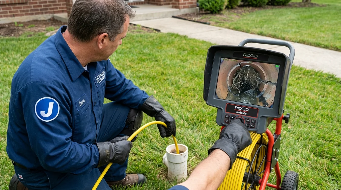 Sewer camera inspection being performed by Johns Plumbing LLC in Angels Camp