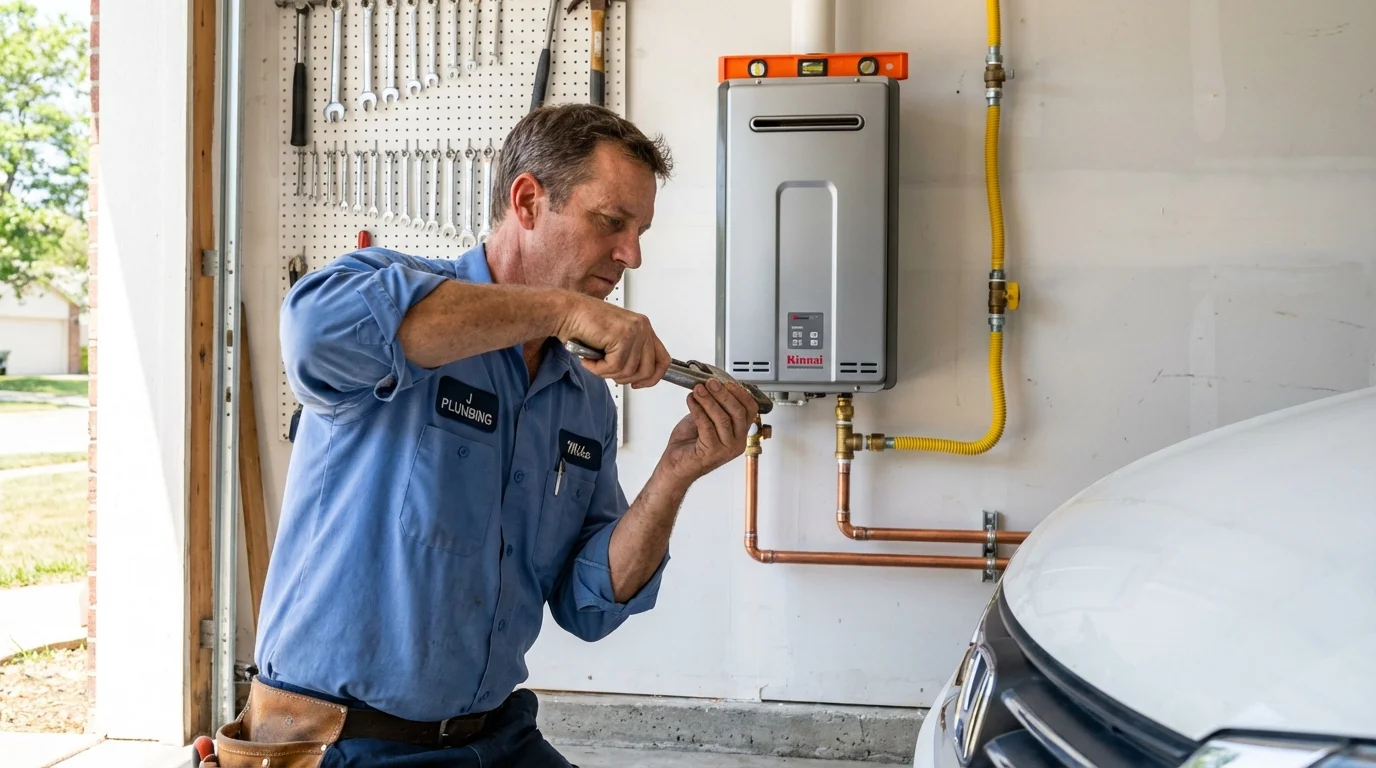 Tankless water heater installation by a Johns Plumbing LLC plumber in Angels Camp